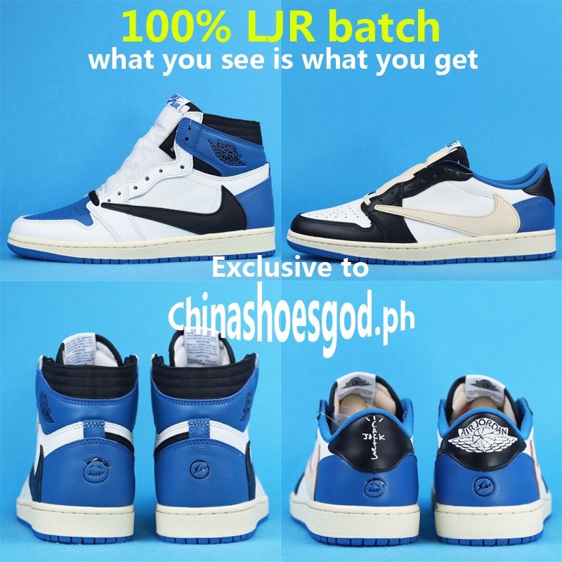 100 Ljr Batch World Top Quality Fragment Design X Travis Scott X Air Jordan 1 High Men S Sneaker Low Man Shoes Sz7 5 1 Shopee Philippines