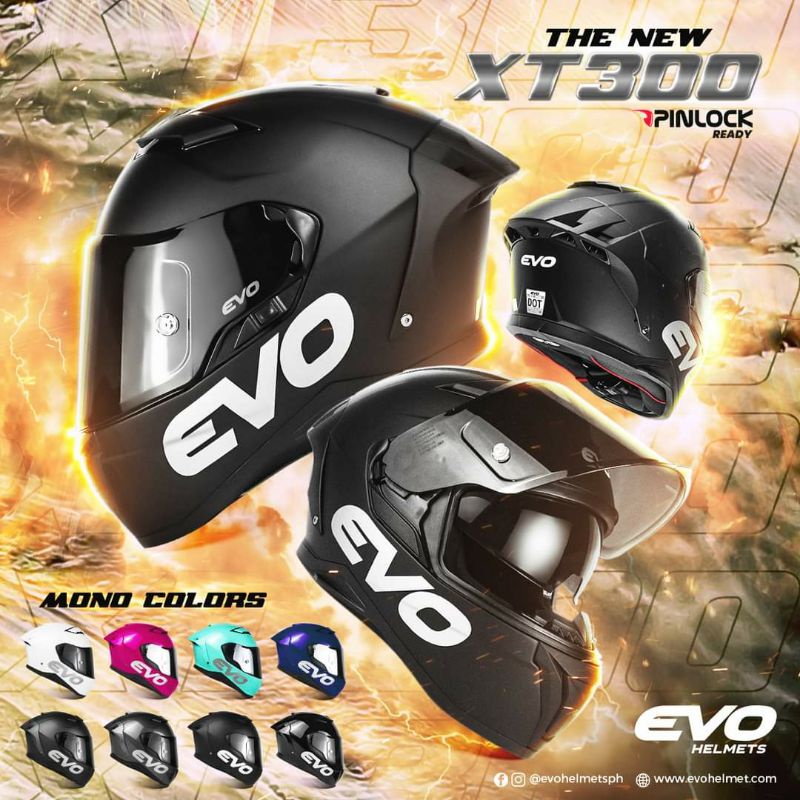 Evo Xt Mono Colors Full Face Dual Visor Helmet Shopee Philippines