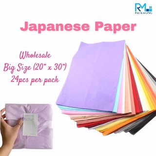 24pcs Japanese Tissue Paper Gift Wrap Minimalist Packaging 20”x30”
