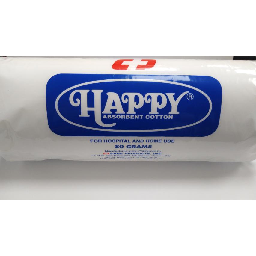 HAPPY Absorbent Cotton 80g | Shopee Philippines