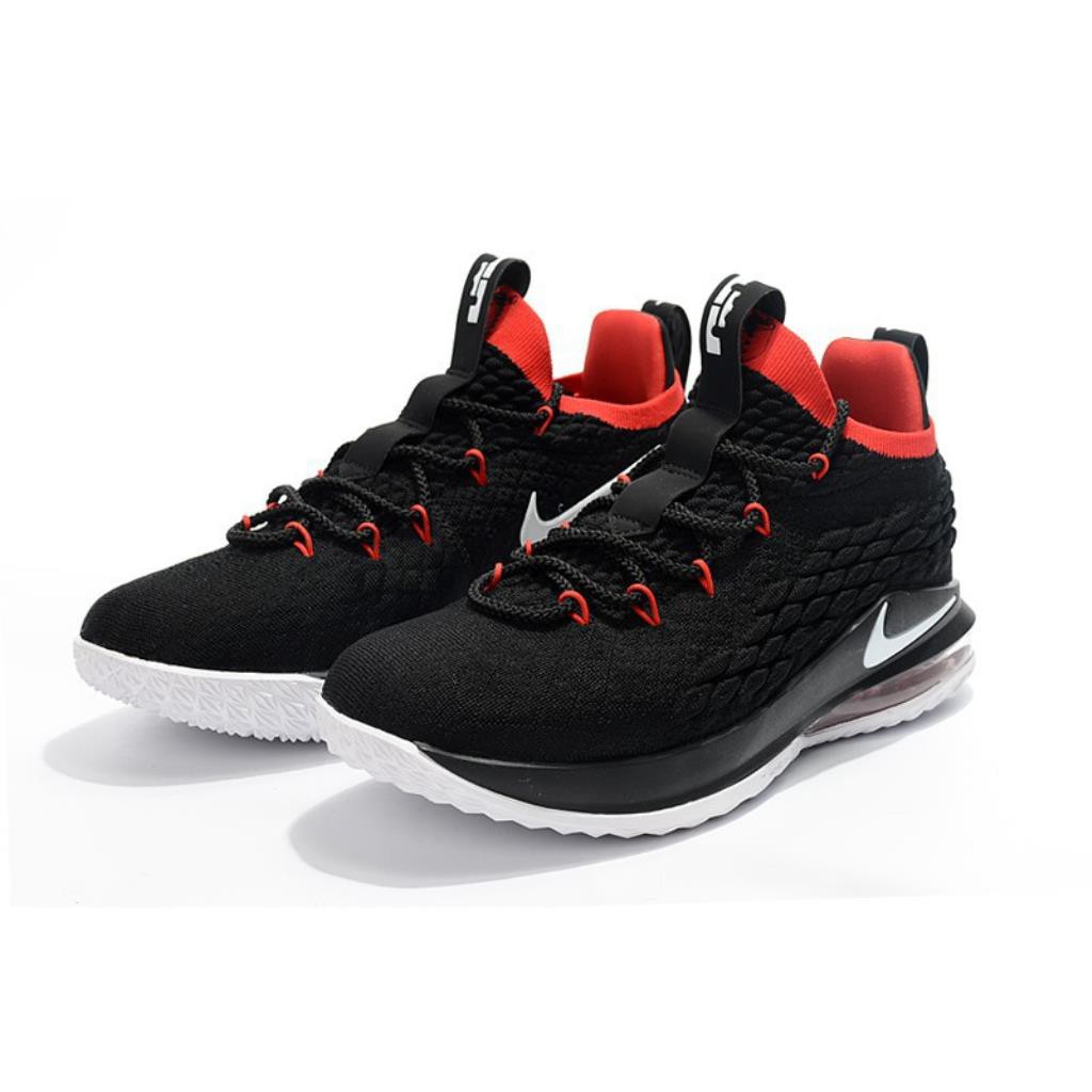 lebron 15 low black and white