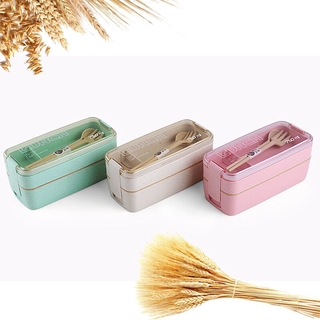 3 Layers 900ml Lunch Box Bento Food Container Eco-Friendly Wheat Straw Material Microwavable Dinnerware Lunchbox Kitchen Tools #9