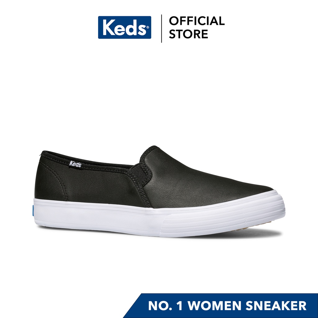 Keds Double Decker Leather Sneakers (Black) WH59800 | Shopee Philippines