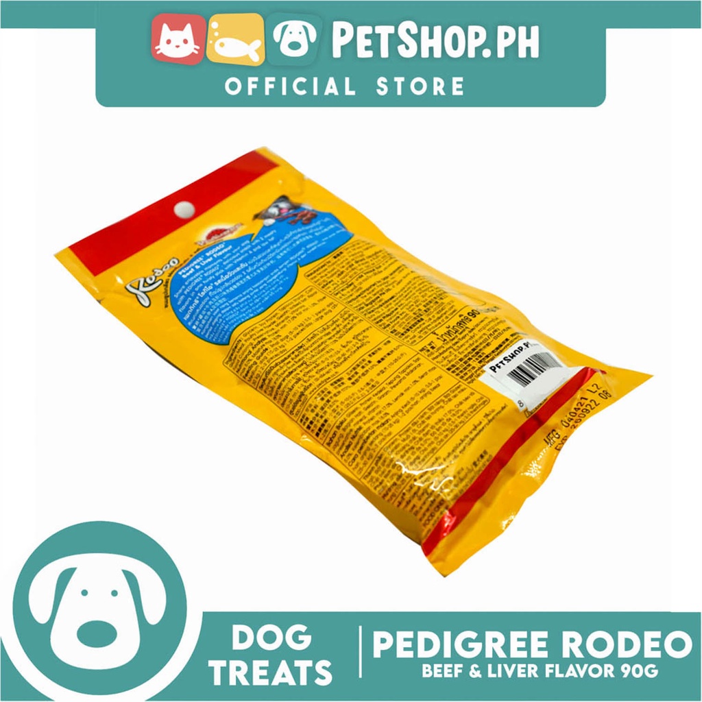 24pcs Pedigree Rodeo Beef and Liver 90g Dog Treats, Twist Stick