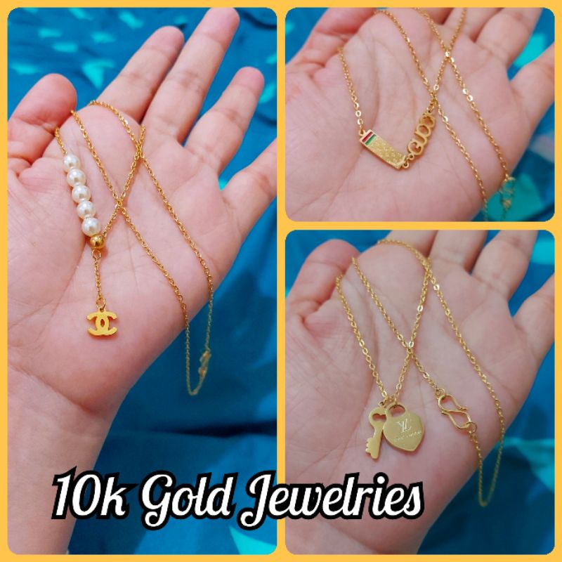 10k Gold Necklace for women ( S lock necklace for women ) Shopee