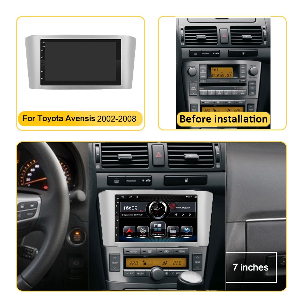 Car Radio 2 DIN Android  For Toyota Avensis T25 2002 2008 2007 2006 2005  2004 7'' GPS Navigation | Shopee Philippines
