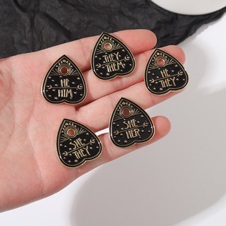 Zodiac Enamel Brooch Black Cat Head Love Metal Pin Lapel Jewelry Couple Lucky Badge Gift #6