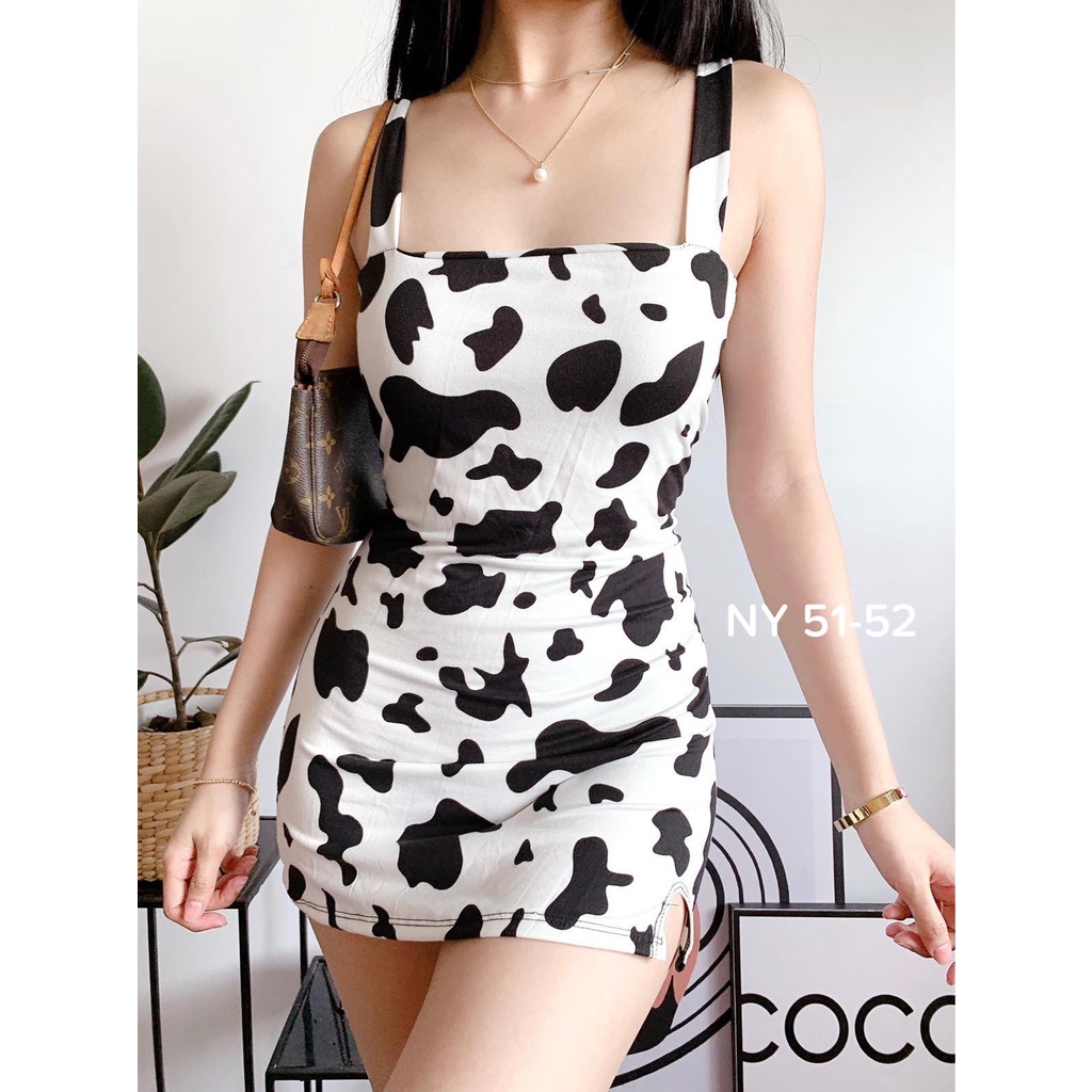 Marielle Cow Print Mini Dress | Shopee Philippines