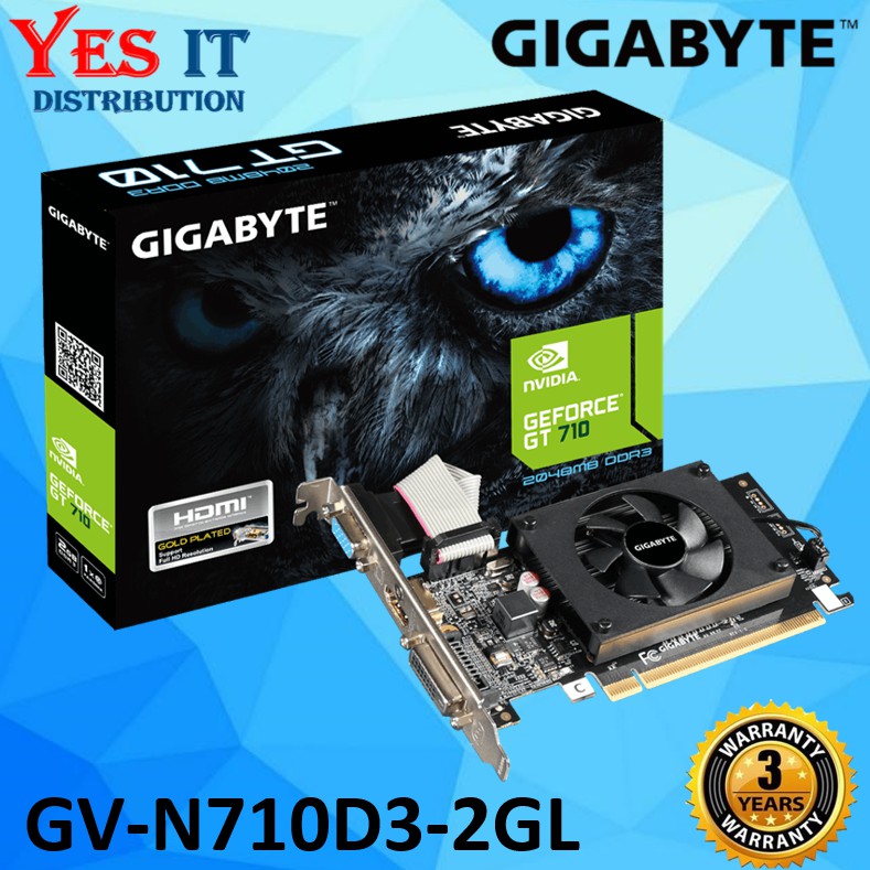 Gigabyte GeForce GT 710 2GB DDR3 Graphic Card (GVN710D32GL) Shopee