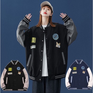 New Design Korean Patchwork Retro Casual Varsity Baseball Fashion Pilot Jacket Men And Women Youth Handsome Oversized Couple Clothes #3