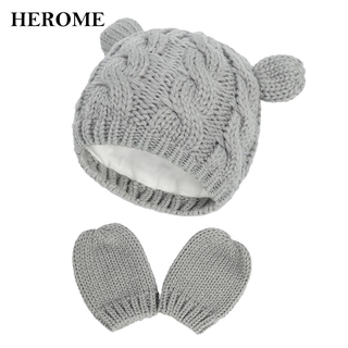 infant hat and gloves