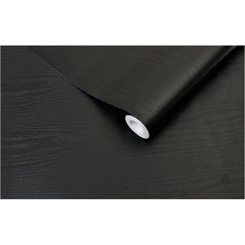 Wallpaper PVC Self Adhesive 10metersX45cm Waterproof Sticker Black Wood