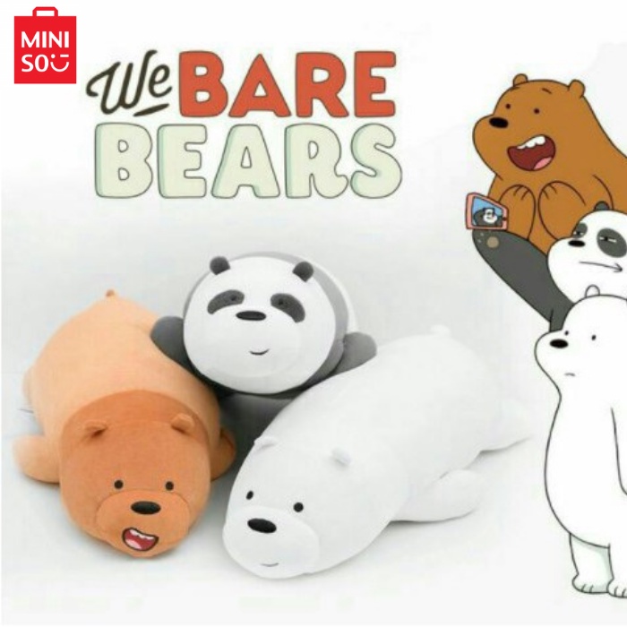 Miniso We Bare Bears Lying Plush Toy Grizzly Panda Ice Bear Shopee Philippines 7929