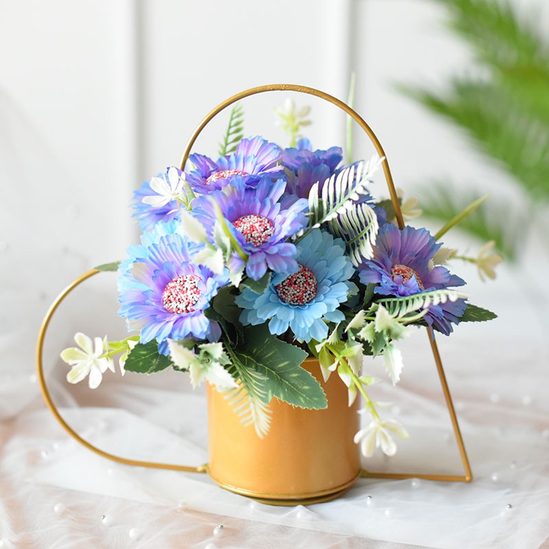 1 Bunch Artificial Garden Chrysanthemum Daisy Silk Sunflower Fake Flower Bridal Bouquet Wedding Party Home Decor