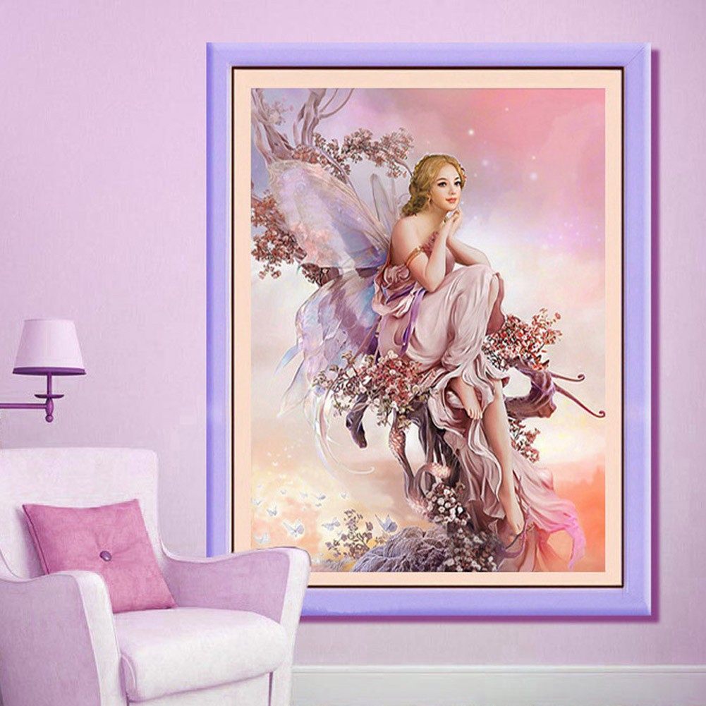 5d Paste Stitch Diamond Drawing People Butterfly Fairy Bedroom