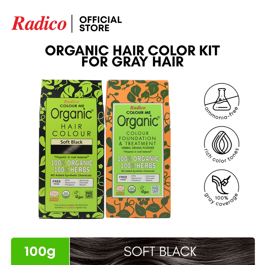 Radico Organic Hair Color Kit For Gray | Shopee Philippines