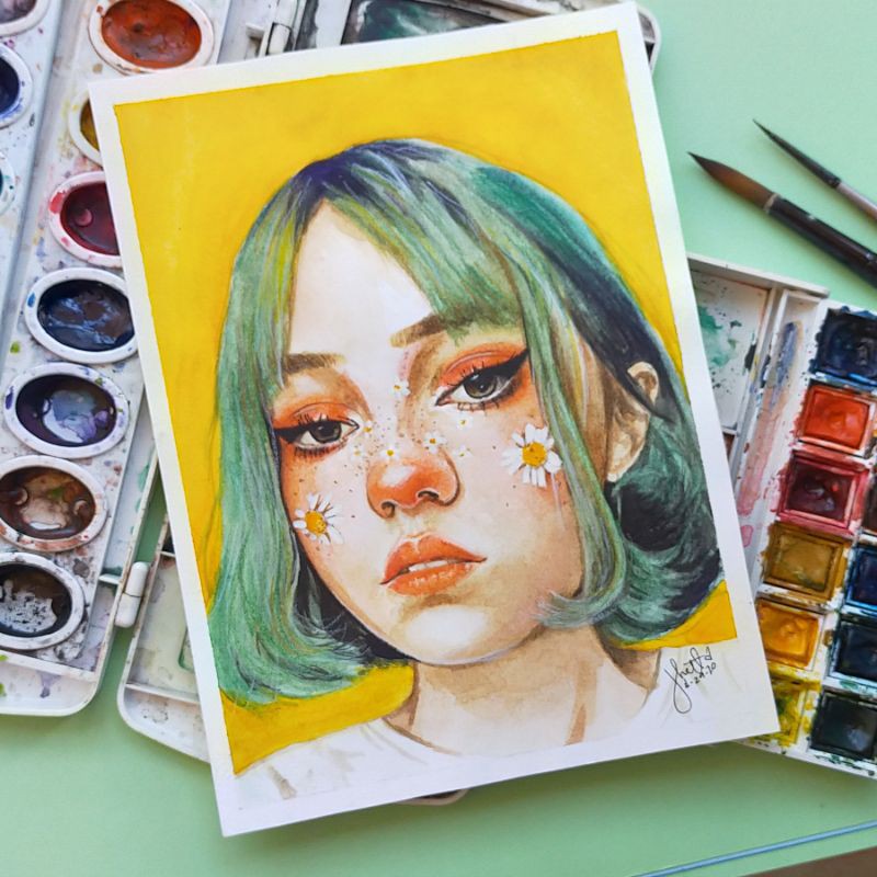 27+ Lovely Aesthetic Watercolor Painting Draft