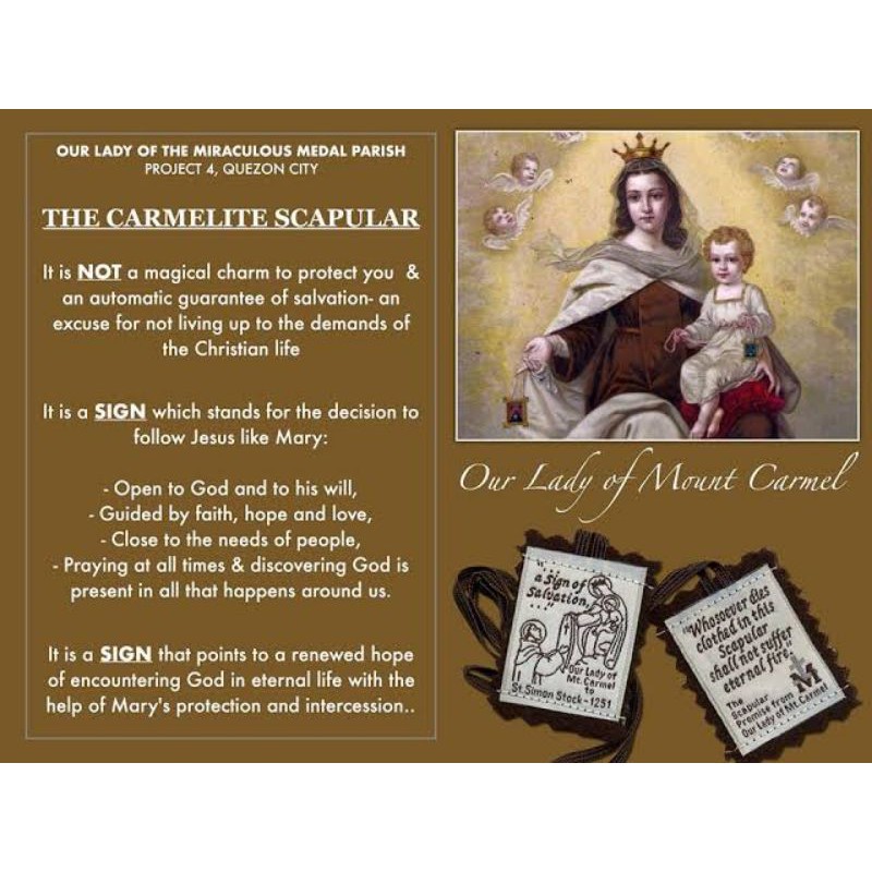 Brown Scapular Of Our Lady Of Mount Carmel A Silent Devotion Shopee Philippines