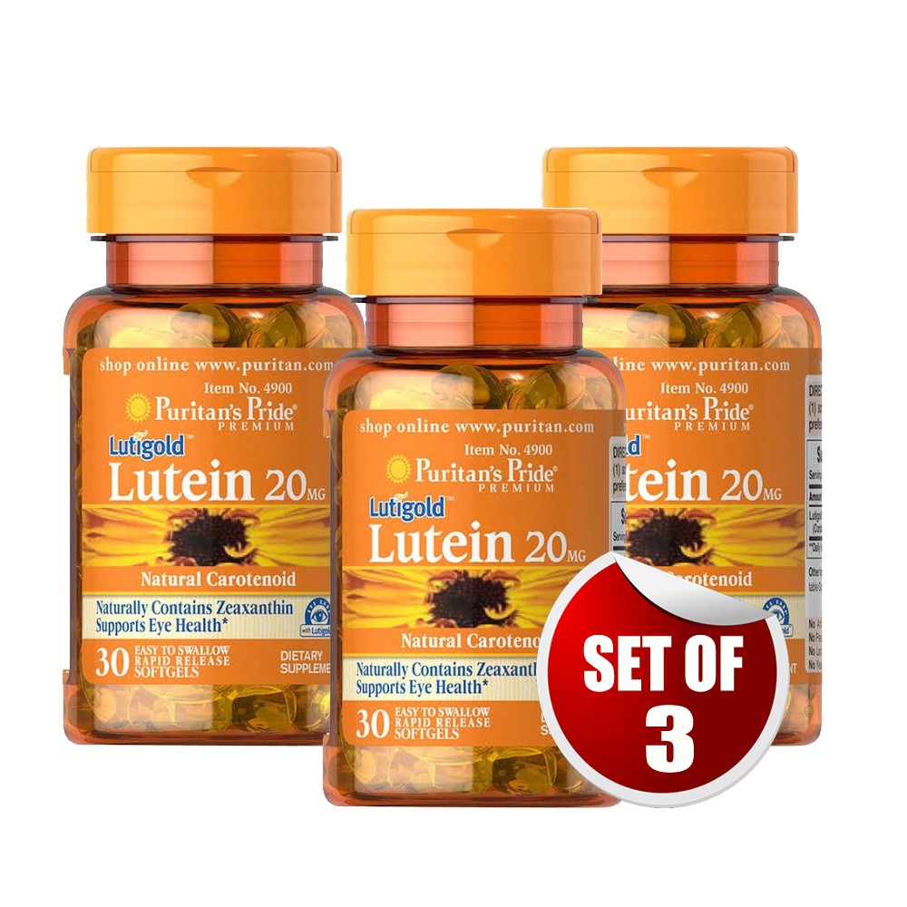 Eye Care, Lutein 20mg with Zeaxanthin, 30 softgels, set of 3 Shopee