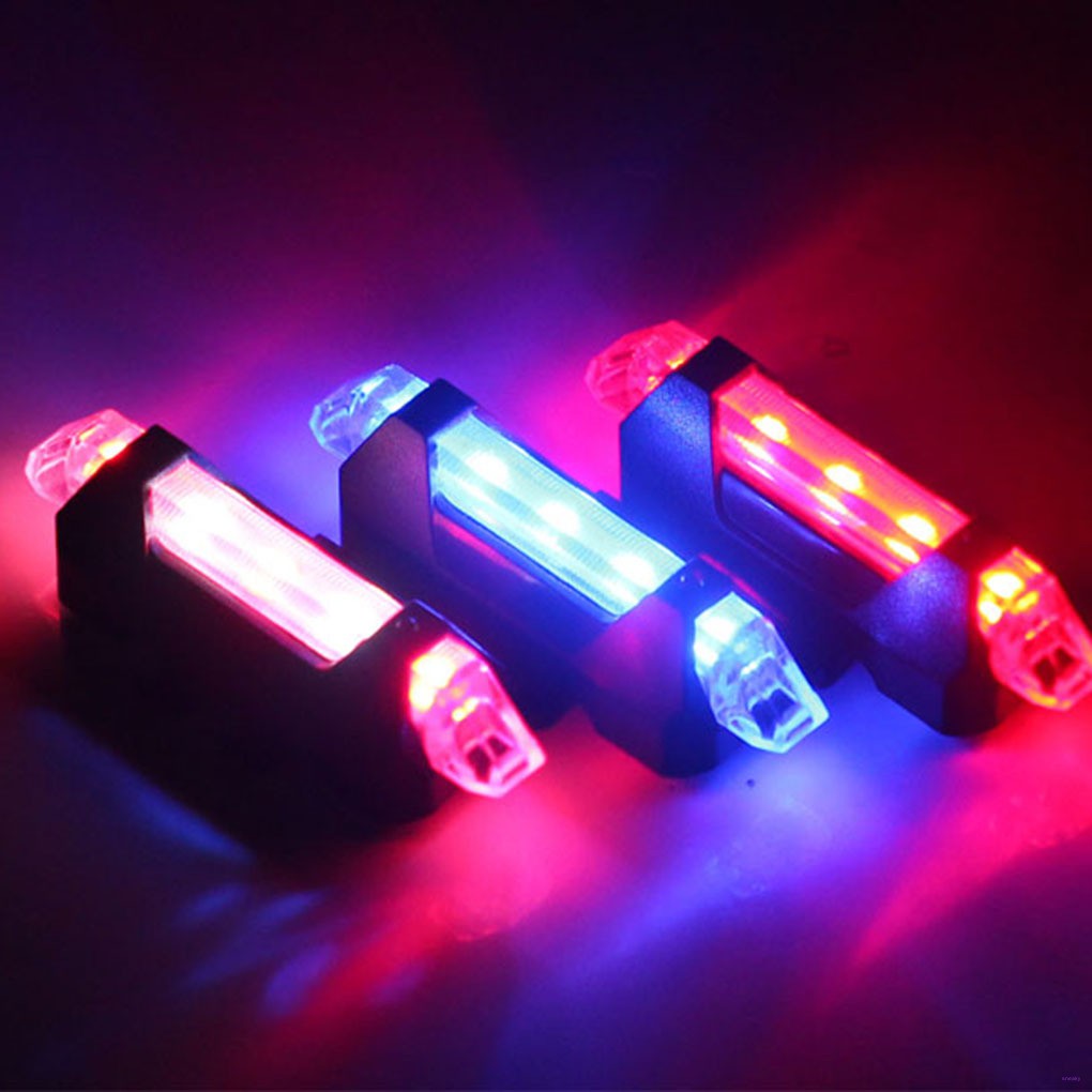 5 LED USB Rechargeable Bike Tail Light Bicycle Safety Cycling Warning Rear Lamp