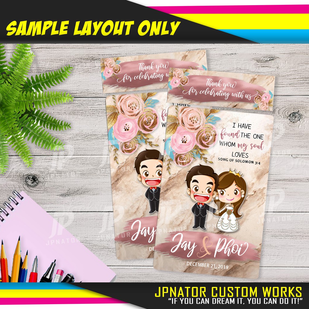 Rose Gold Themed Wedding Souvenir/GiveawaysRef (ATM Size