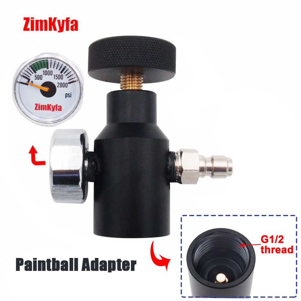 ASA ON OFF 2 PORT REMOTE CO2 FILL ADAPTER GAUGE FOR PAINTBALL 