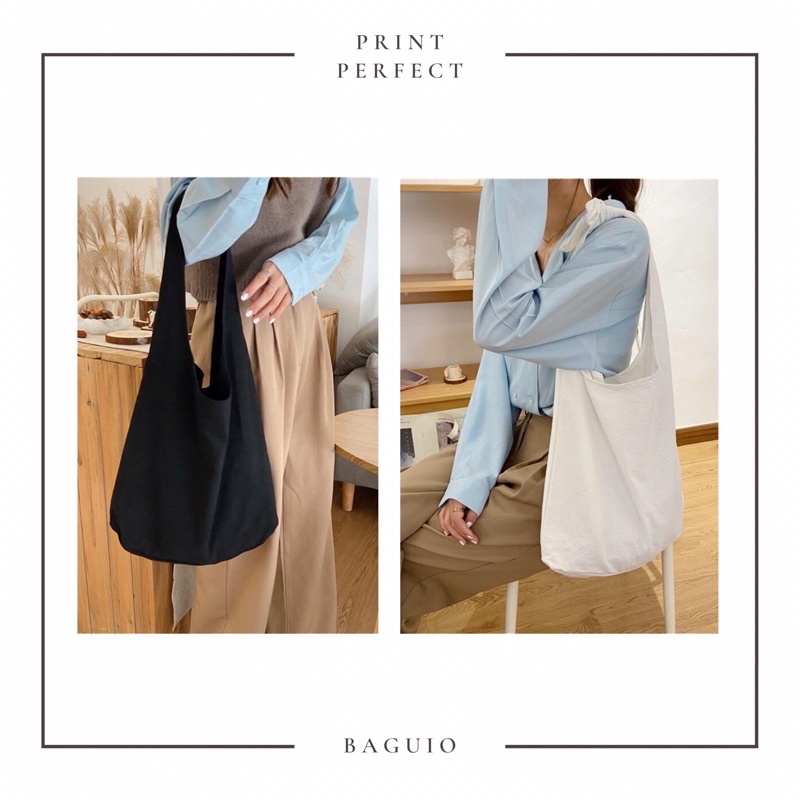TSUNO BAG CROSSBODY BAG - BLACK GABARDINE/WHITE CANVAS | Shopee Philippines