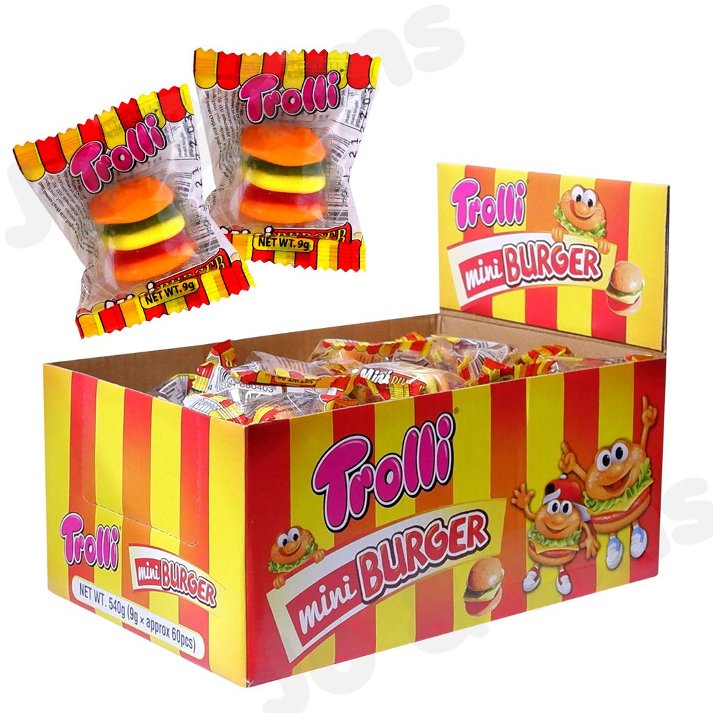 Trolli MINI BURGER 9g Tray Burger shaped gummi candies Shopee
