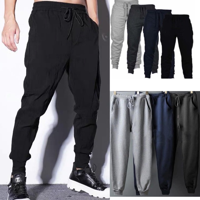 Cotton Plain Jogger Pants Unisex | Shopee Philippines