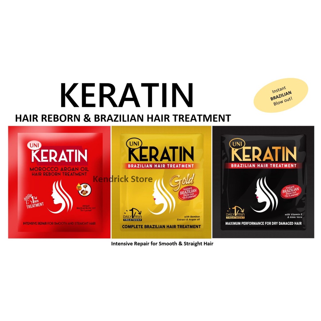 Uni Keratin Hair Reborn & Brazilian treatment 20ml Sachet Shopee