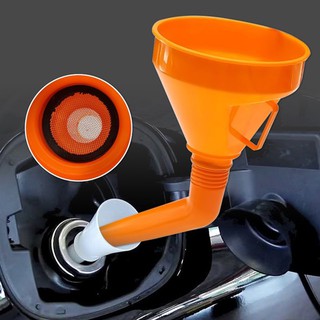 Red Flexible Car Motorcycle Funnel Spout Mesh Screen Strainer Gasoline TDCA