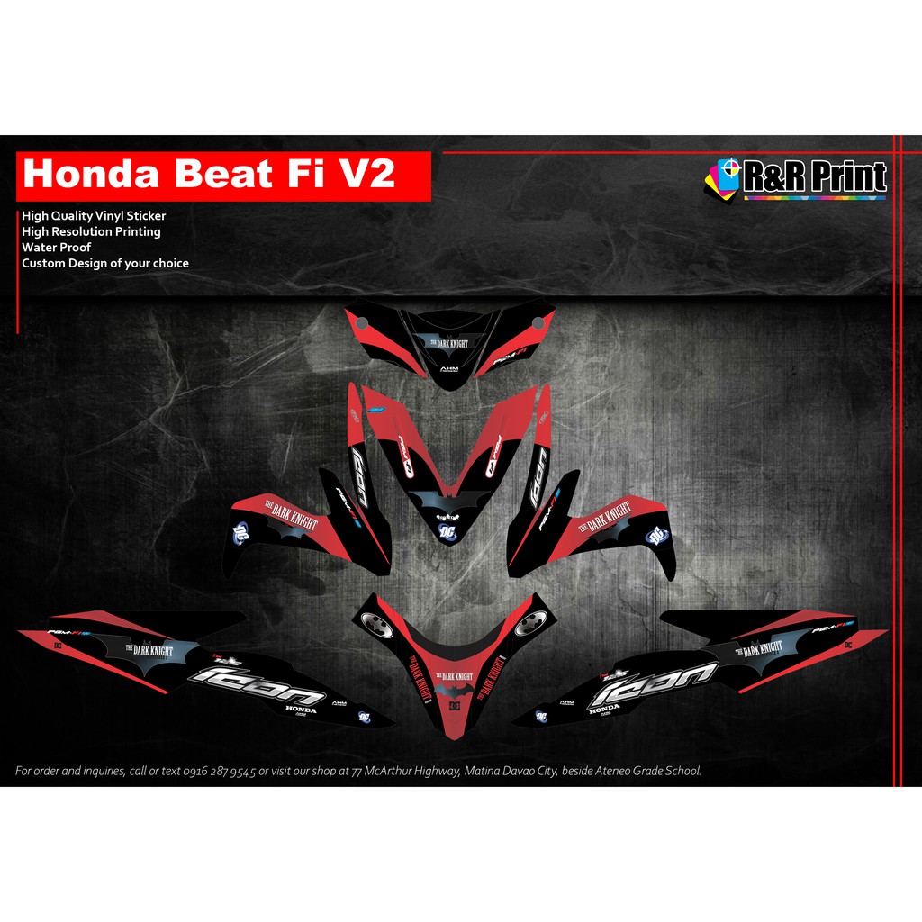  Honda  Beat  Fi  V2 Decals  Sticker Shopee Philippines