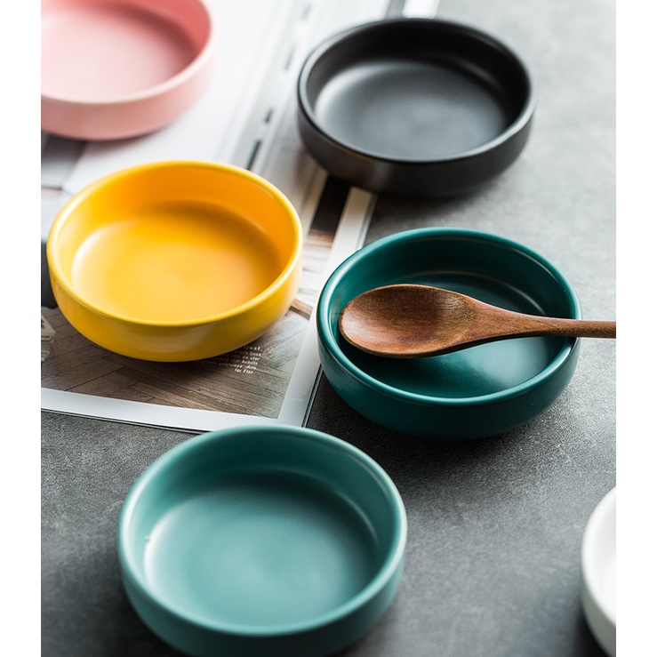 Premium Nordic Round Ceramic Sauce Dish / Soy Dish / Seasoning Dish 9cm