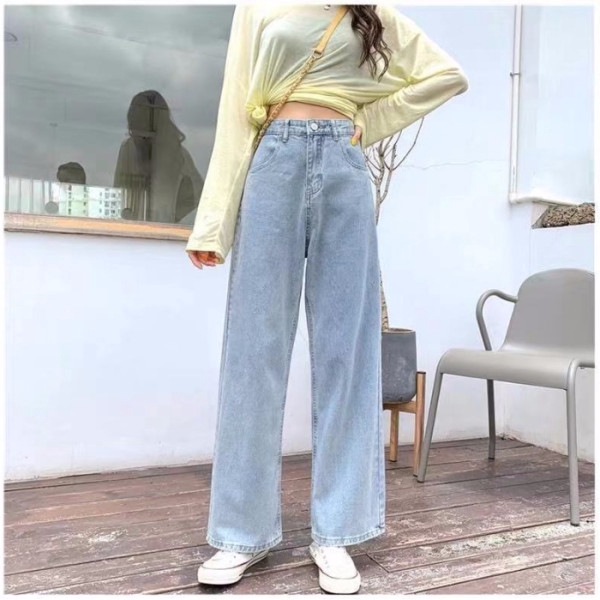 high waist straight cut jeans