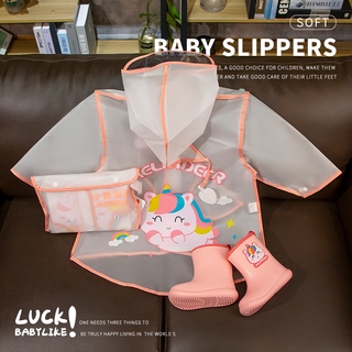 Unicorn Cute Cartoon Rainproof Raincoat for Boys and Girls