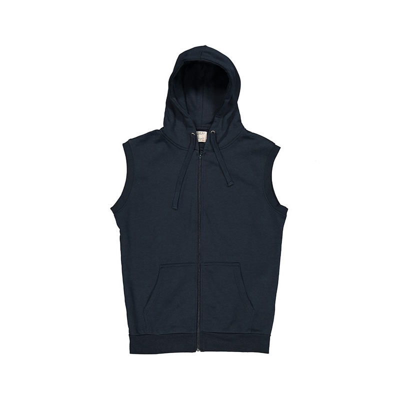 sleeveless hoodie with zipper pockets