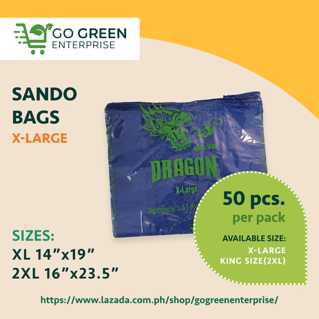 50 pcs Sando Bag Extra Large XL or Jumbo/King Size/ 2XL Sando Bag