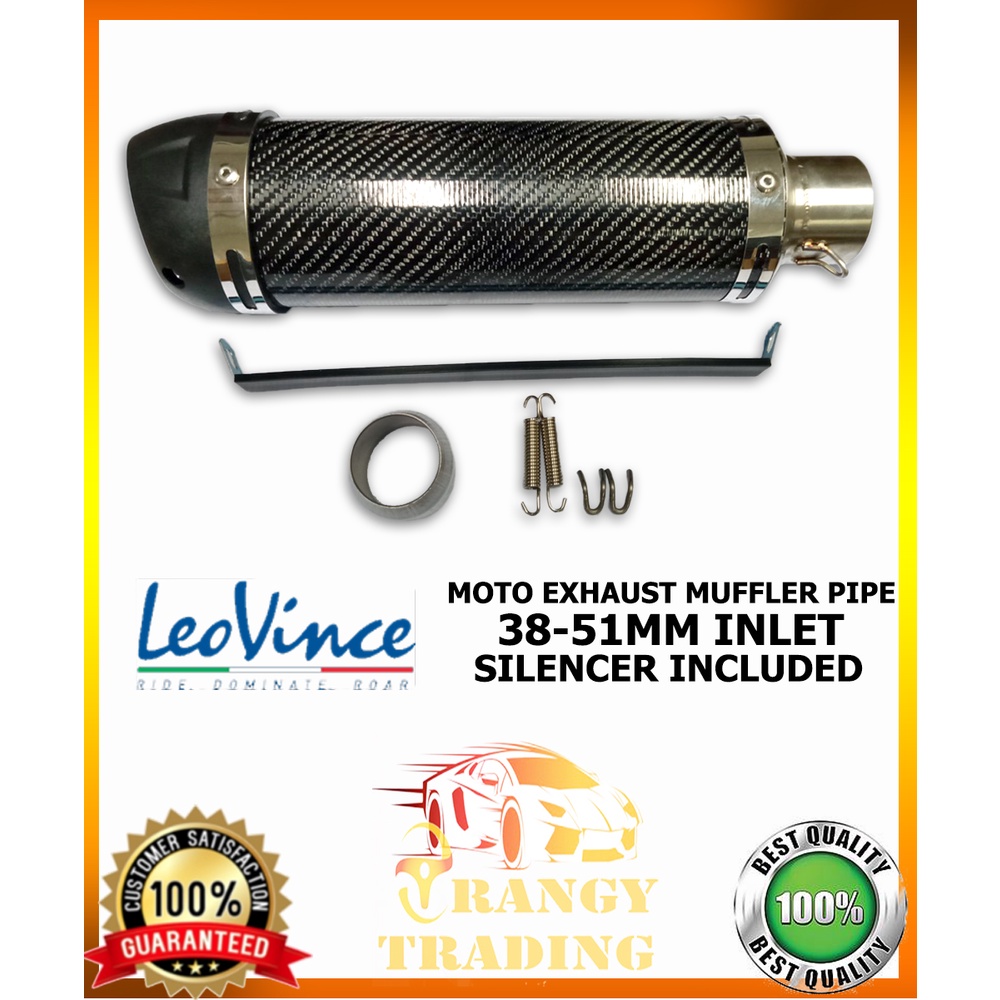 LEO VINCE - Moto Exhaust Muffler Pipe 38-51mm Universal ( Silencer ...