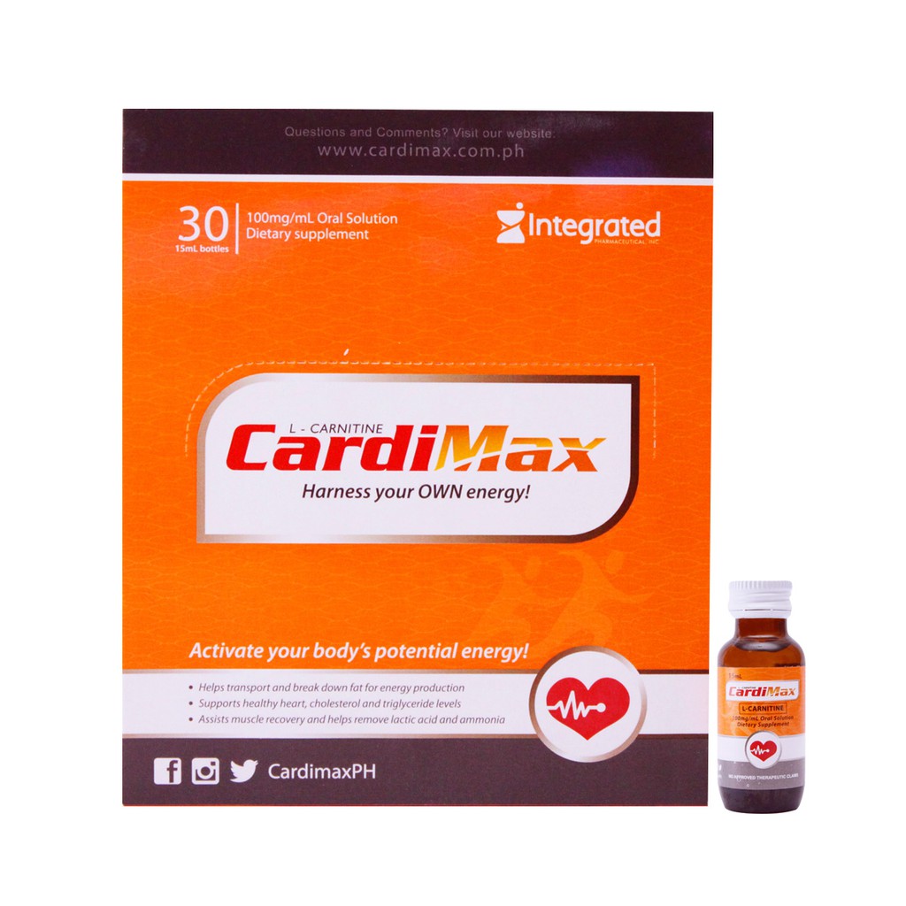 (EXP NOV 2022) CardiMax LCarnitine Oral Solution 100mg/mL Shopee
