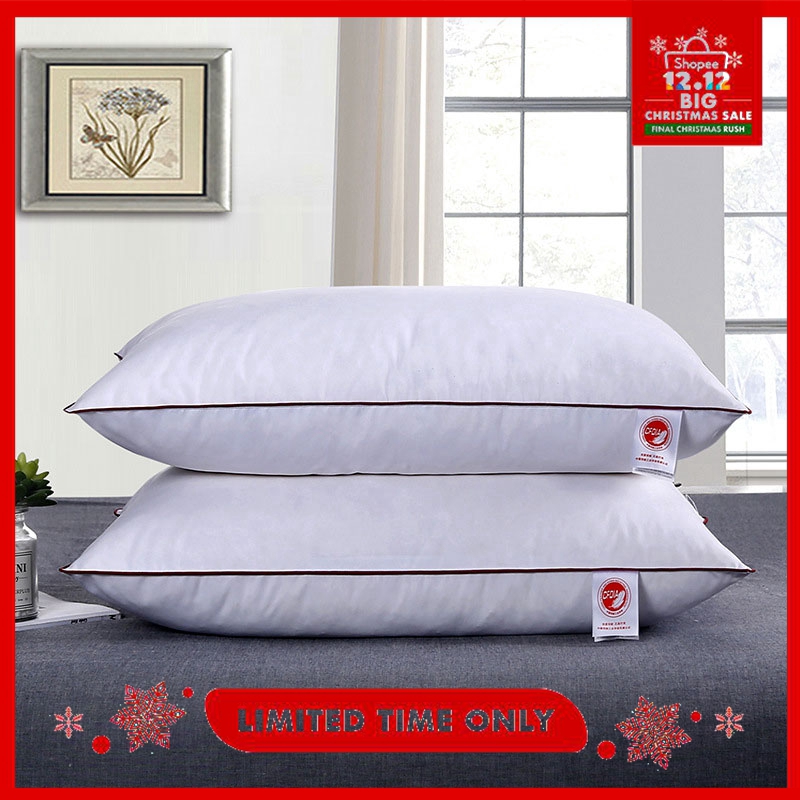 Cod 1pcs White Goose Feather Down Pillow Shopee Philippines