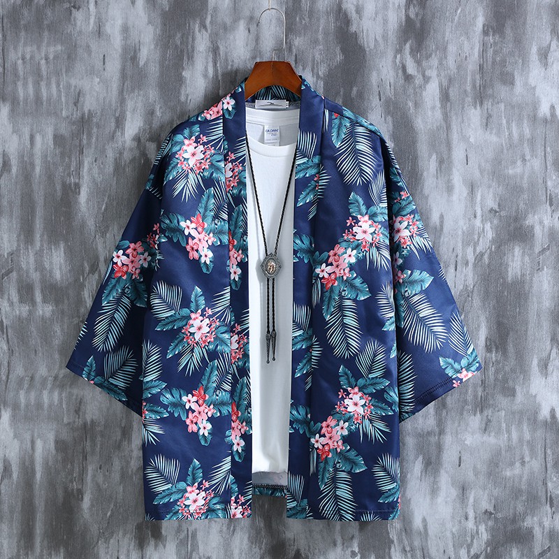 blue kimono cardigan