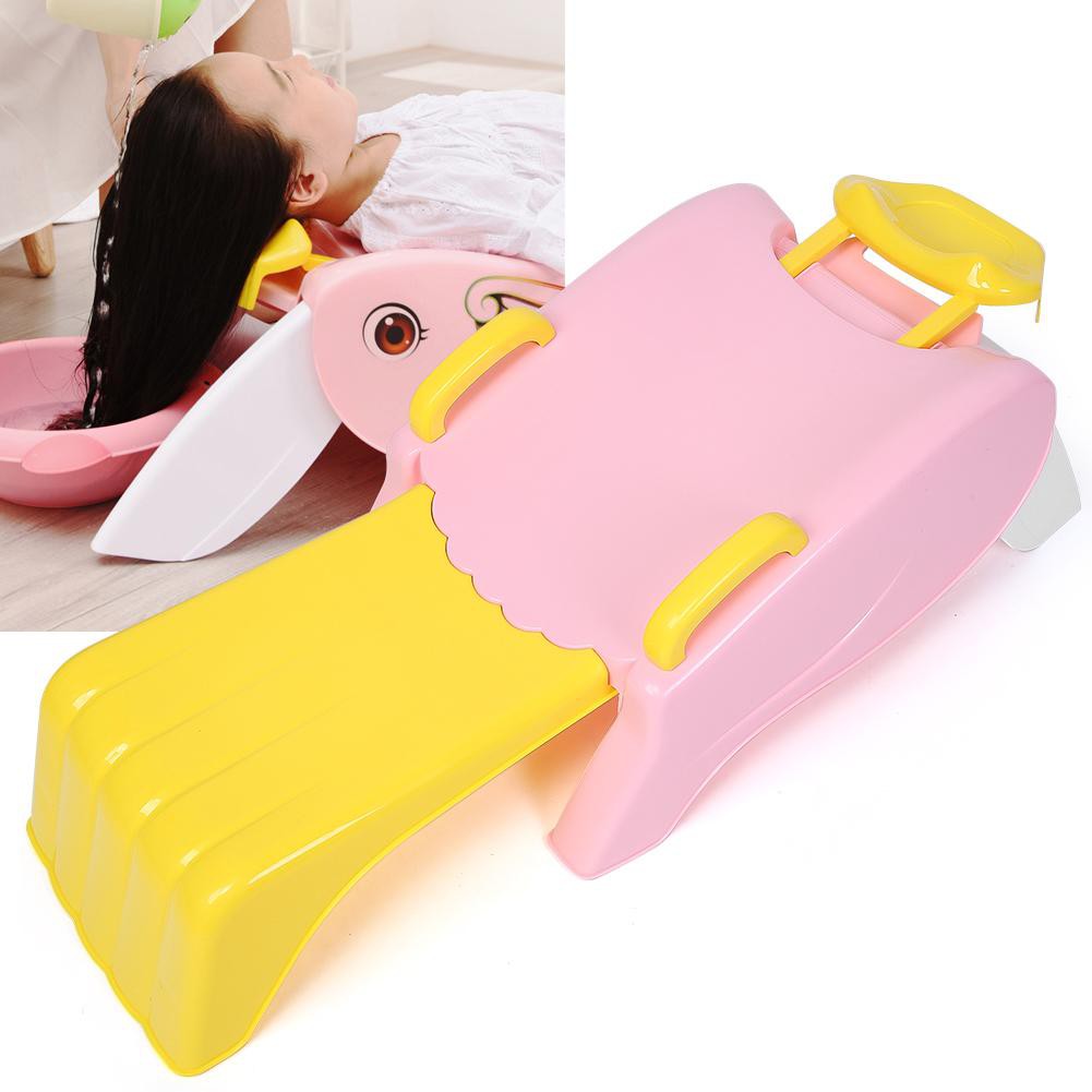 Folding Children Shampoo Chair Adjustable Cartoon Baby Shampoo Lying