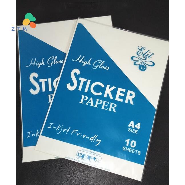 Ztm Veco Sticker Paper Elit A4 Size High Gloss 10spack Shopee Philippines 7744