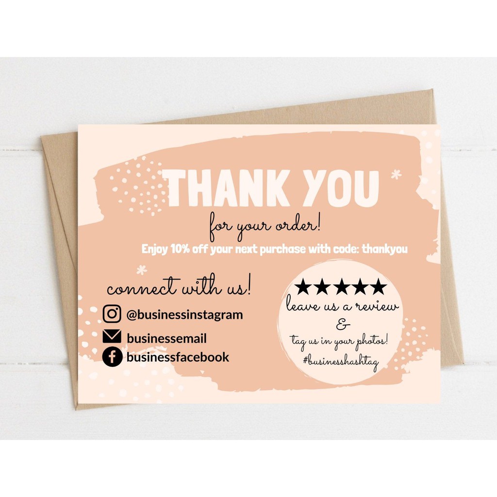 Personalized Business Occasional Calling Thank You Cards Message Us First Shopee Philippines