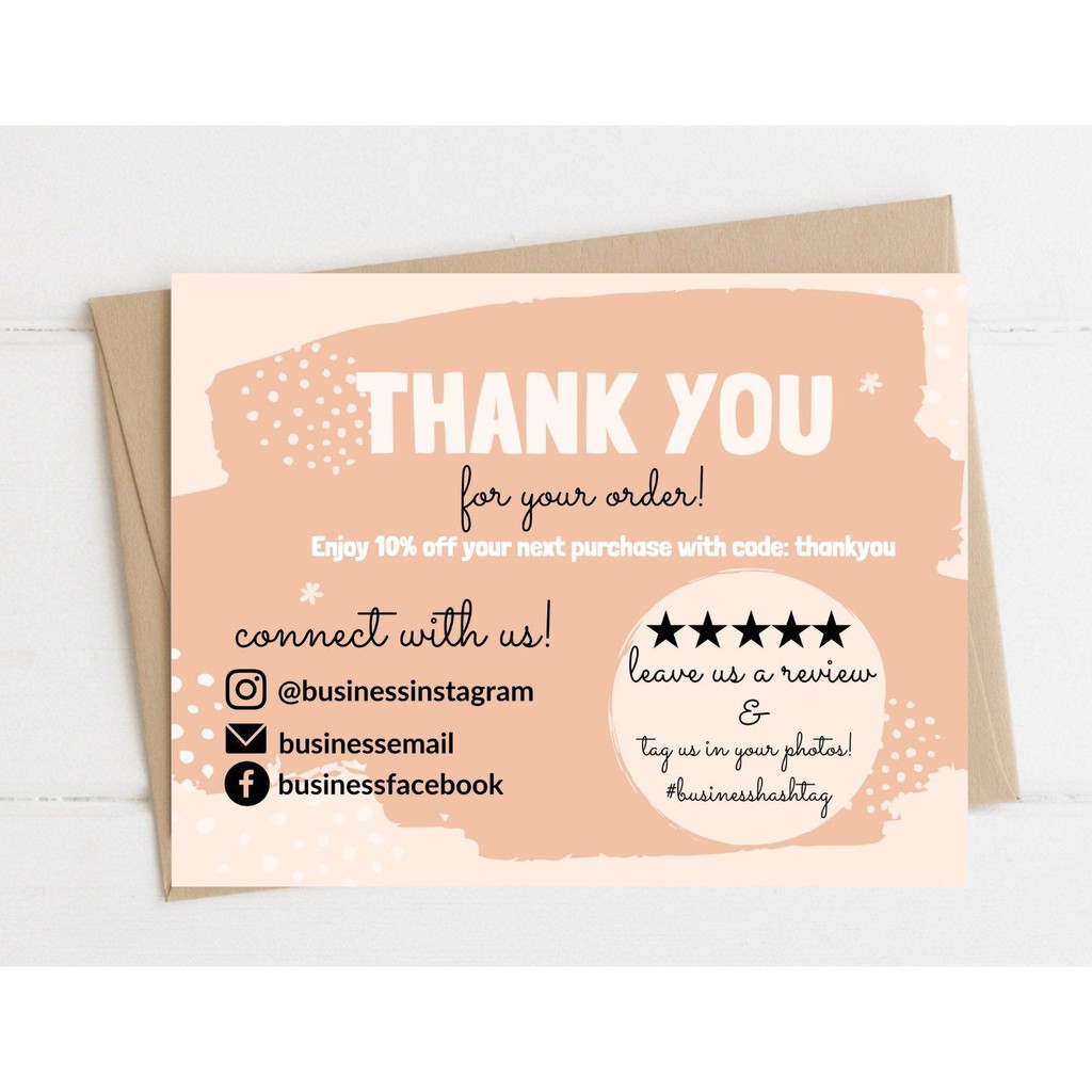 Personalized Business Occasional Calling Thank You Cards Message Us First Shopee Philippines