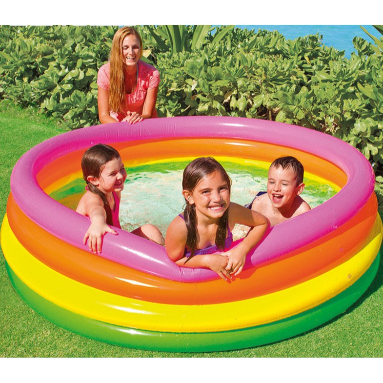 intex rainbow ring inflatable pool