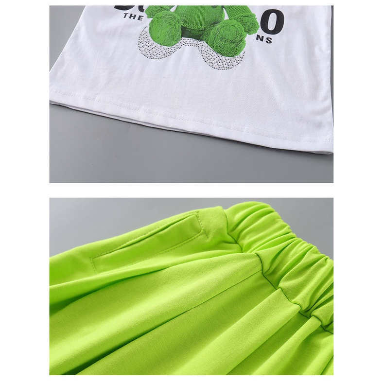 2022 New Style Girls Summer Suit Short-Sleeved Two-Piece T-Shirt+Pants Suitable For 3-5-8-10-12-13 Years Old Clothes