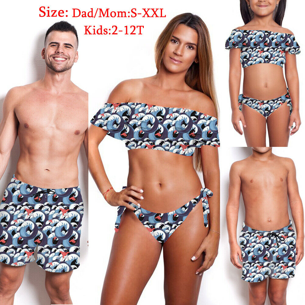 baby boy and dad matching swimwear
