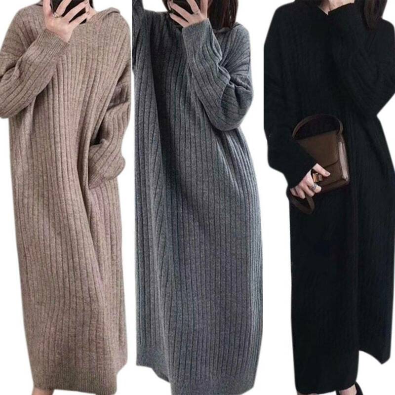 maxi dress and sweater