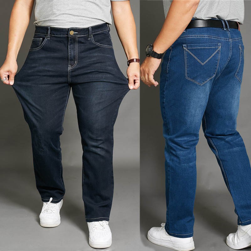 Være fungere han Mens Plus Size Jeans Elastic Business Large Size Denim Pants | Shopee  Philippines
